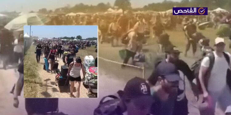 الفيديو يعود لحفل بفرنسا وليس لنزوح مستوطنين إسرائيليين!